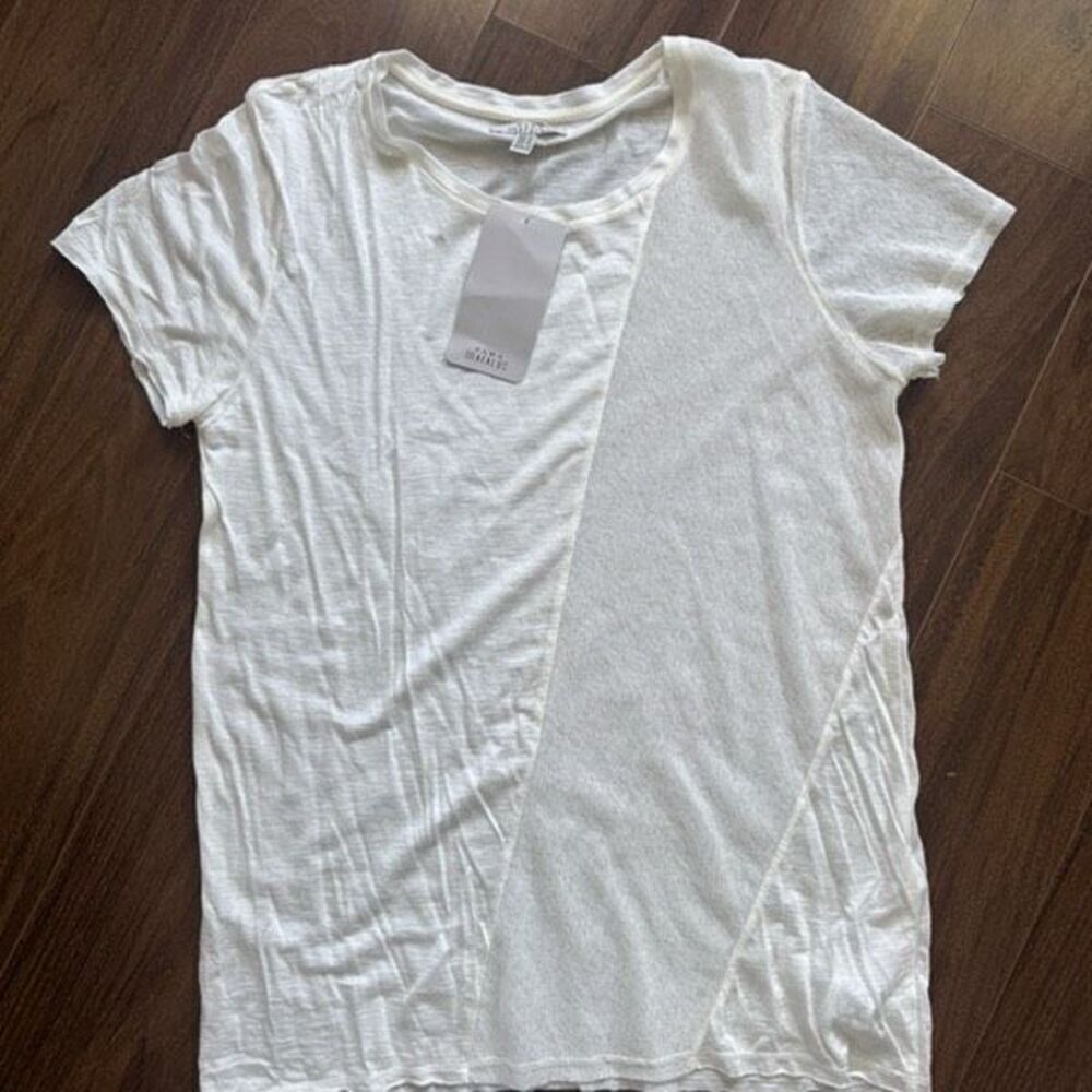 Zara M white cream mesh shirt sleeve shirt